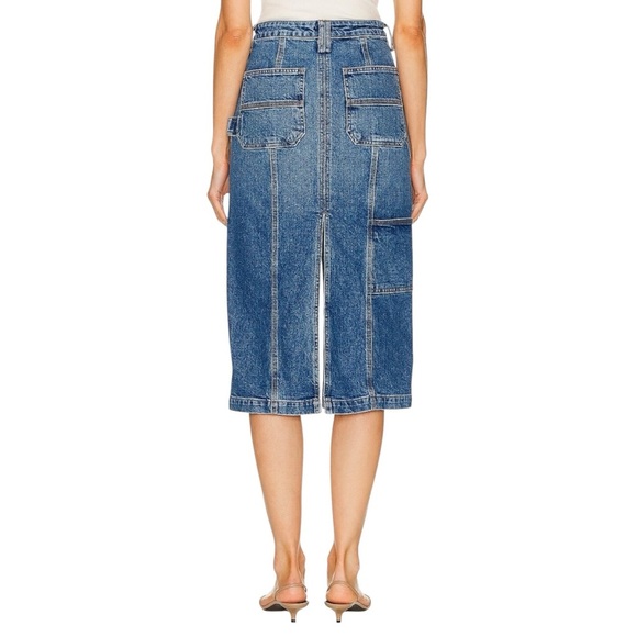 A.L.C. Size 0 / 26” Waist Alden Denim Midi Skirt Dark Blue Wash - Picture 2 of 8